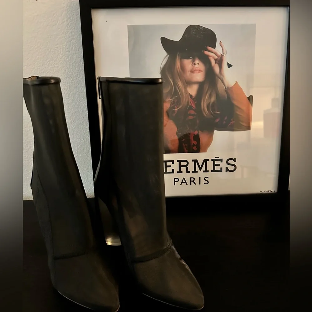 Mesh Ankle Boots Black Size 36.5 - US 6 - Picture 6 of 9